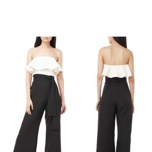 Black and White Strapless Dress